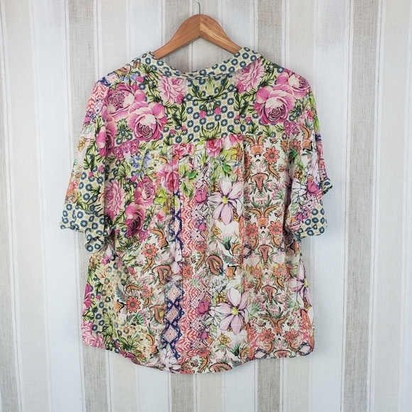 Vintage Tolani Collection Boxy Fit Boho Blouse‎ Size Large - Picture 11 of 11